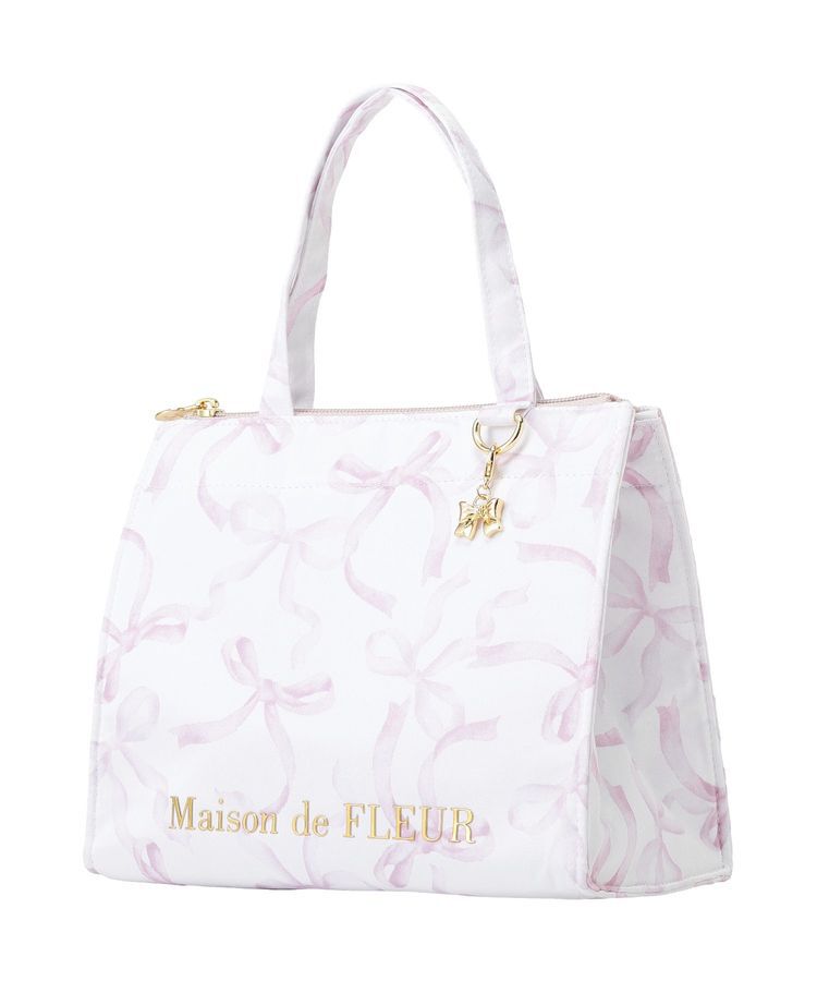 Maison de FLEUR「【保冷機能付き】リボン柄保冷バッグ」|トートバッグ|