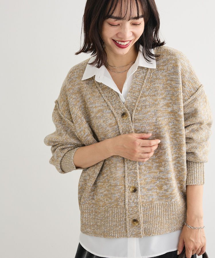 Green Parks「MIXニットカーディガン」|カーディガン|Beige