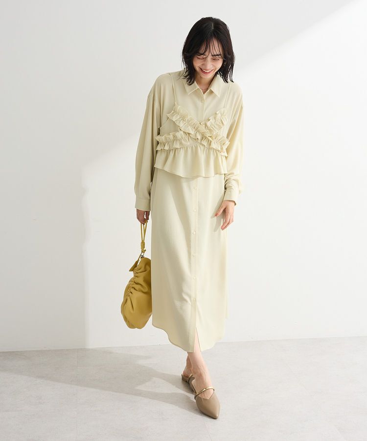 Green Parks「SET2点フリルビスチェ＋シャツワンピース」|ワンピース|