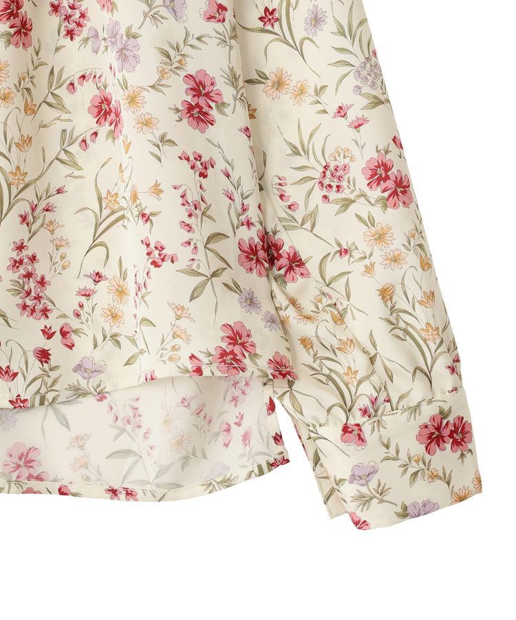 YECCA VECCA「ボタニカルフラワー柄ボウタイブラウス」|シャツ・ブラウス|