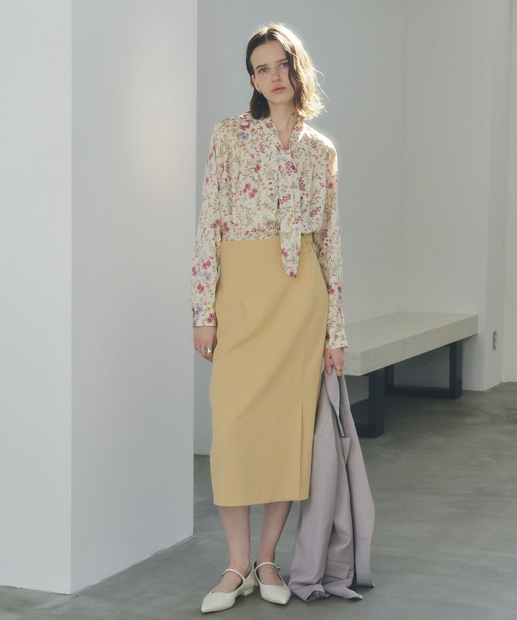 YECCA VECCA「ボタニカルフラワー柄ボウタイブラウス」|シャツ・ブラウス|