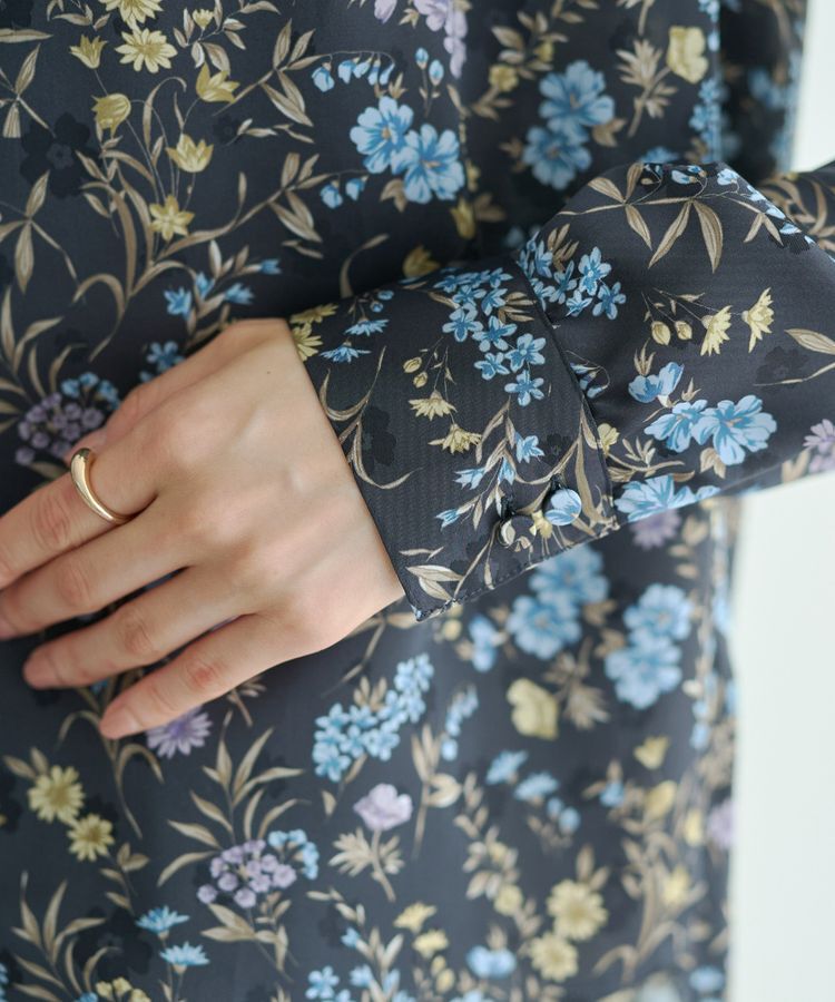 YECCA VECCA「ボタニカルフラワー柄ボウタイブラウス」|シャツ・ブラウス|