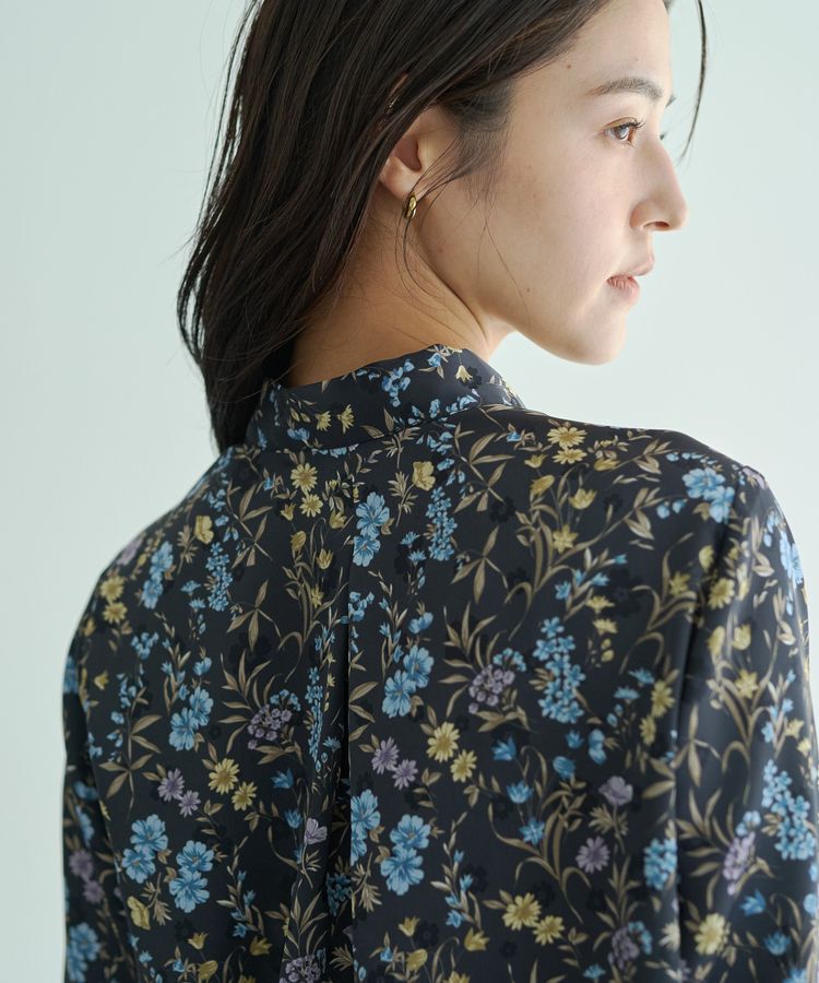 YECCA VECCA「ボタニカルフラワー柄ボウタイブラウス」|シャツ・ブラウス|