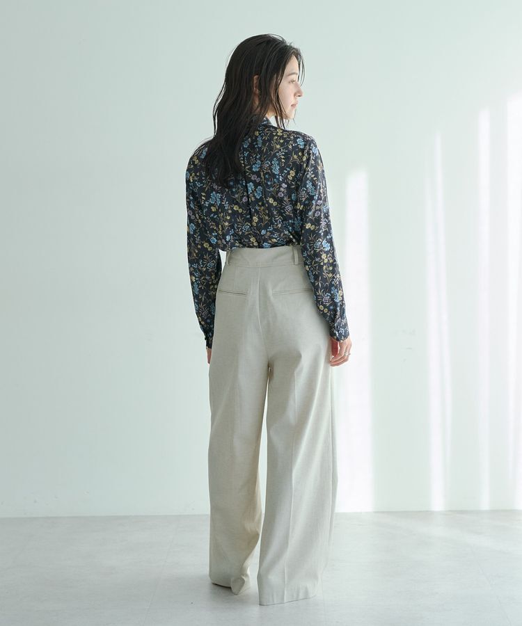 YECCA VECCA「ボタニカルフラワー柄ボウタイブラウス」|シャツ・ブラウス|