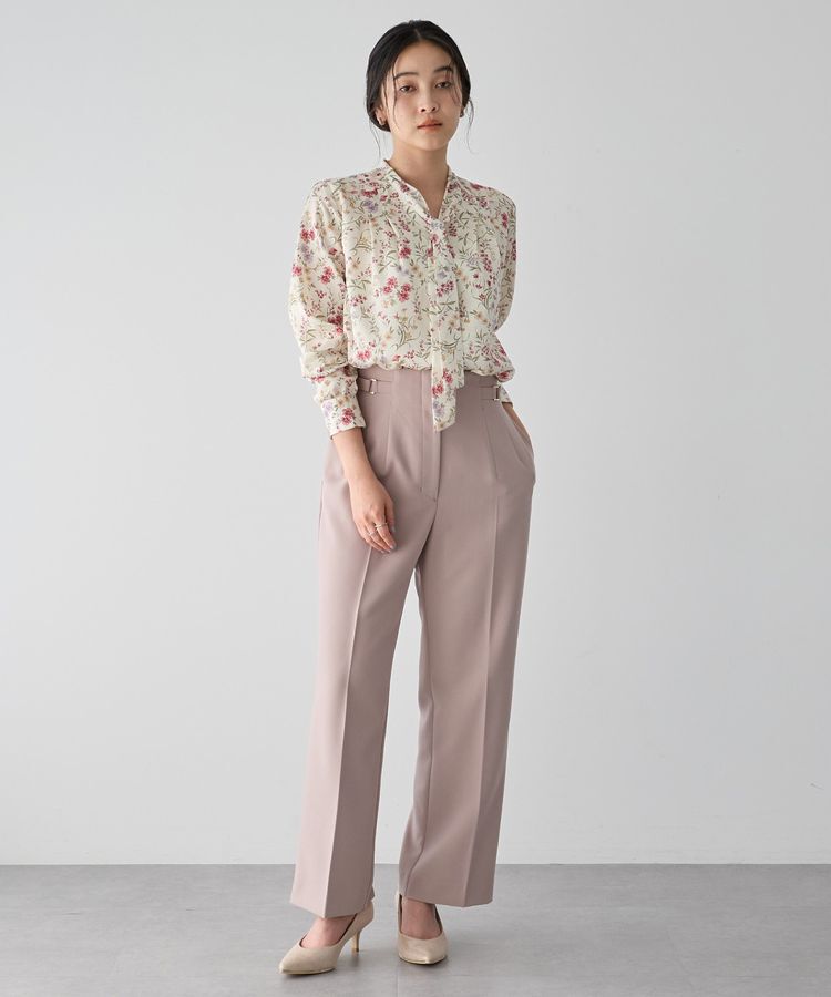 YECCA VECCA「ボタニカルフラワー柄ボウタイブラウス」|シャツ・ブラウス|