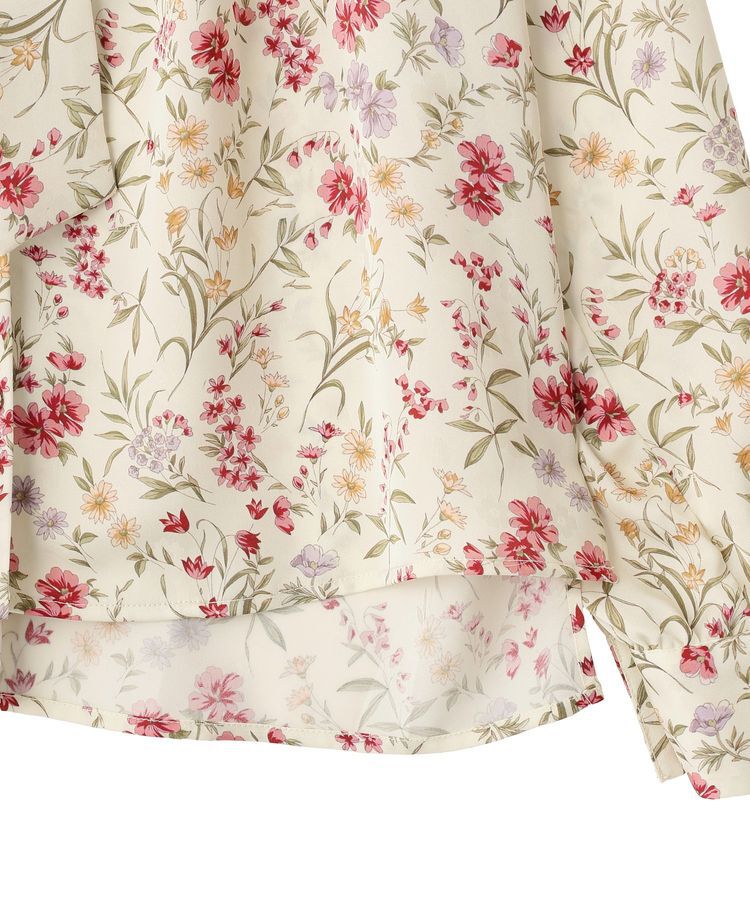 YECCA VECCA「ボタニカルフラワー柄ボウタイブラウス」|シャツ・ブラウス|