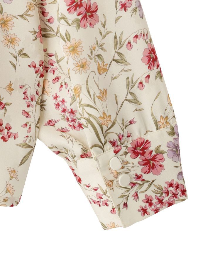 YECCA VECCA「ボタニカルフラワー柄ボウタイブラウス」|シャツ・ブラウス|