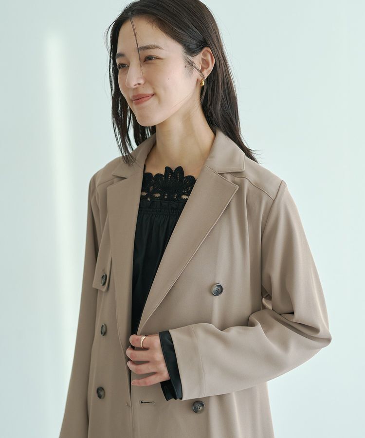 YECCA VECCA「【UVカット/花粉ガード】素材MIXトレンチコート」|トレンチコート|