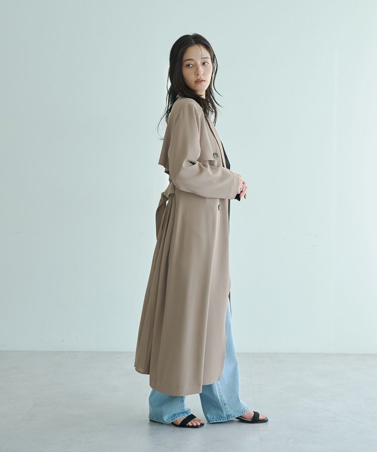 YECCA VECCA「【UVカット/花粉ガード】素材MIXトレンチコート」|トレンチコート|