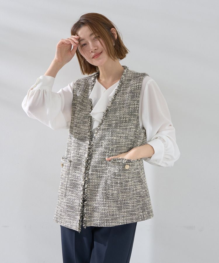 YECCA VECCA「ツイードジレ」|ベスト・ジレ|Mix