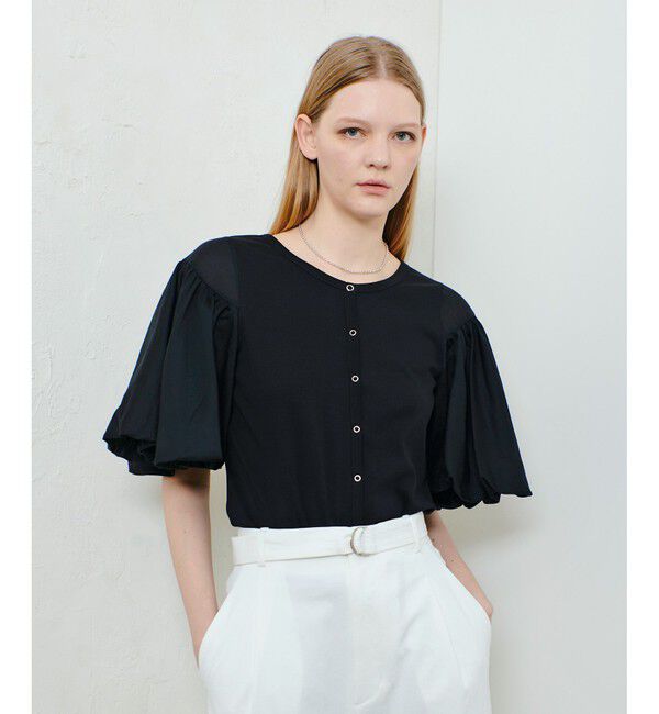 allureville「フライスコンビボリュームスリーブプルオーバー」|Tシャツ・カットソー|