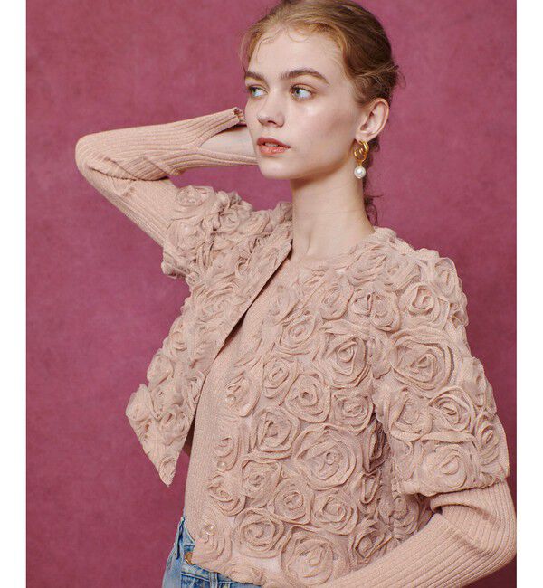 LOULOU WILLOUGHBY「【LOULOU WILLOUGHBY】チュールローズブルゾン」|ブルゾン・スタジャン|