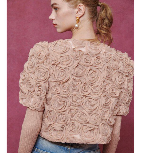 LOULOU WILLOUGHBY「【LOULOU WILLOUGHBY】チュールローズブルゾン」|ブルゾン・スタジャン|