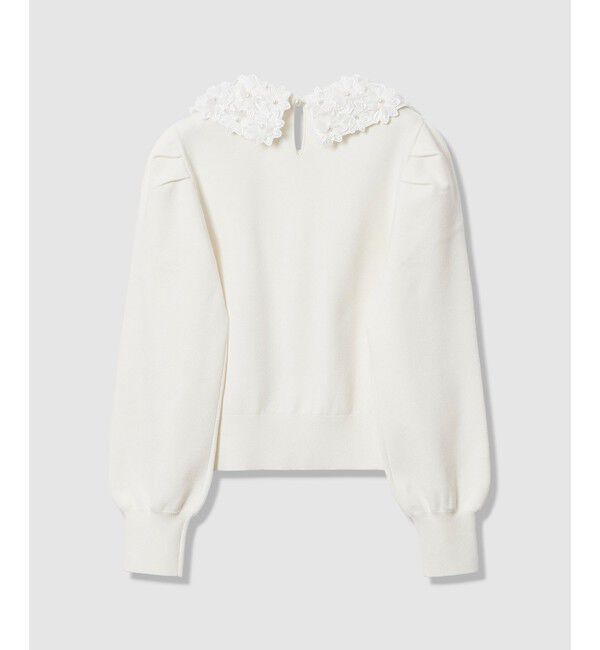 LOULOU WILLOUGHBY「【LOULOU WILLOUGHBY】フラワー衿付プルオーバー」|ニット・セーター|