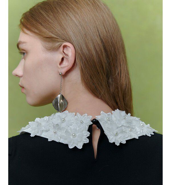 LOULOU WILLOUGHBY「【LOULOU WILLOUGHBY】フラワー衿付プルオーバー」|ニット・セーター|