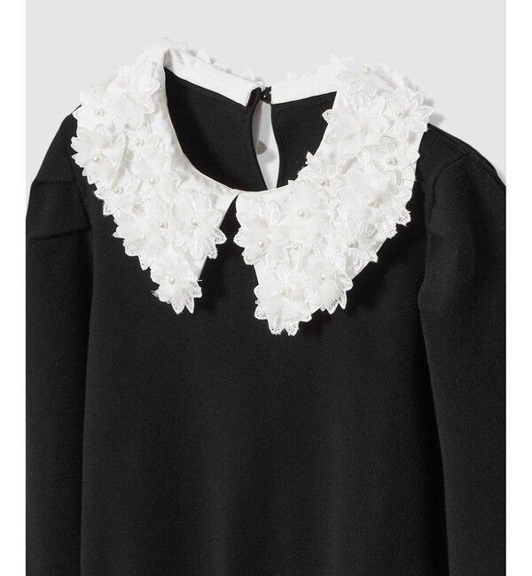 LOULOU WILLOUGHBY「【LOULOU WILLOUGHBY】フラワー衿付プルオーバー」|ニット・セーター|