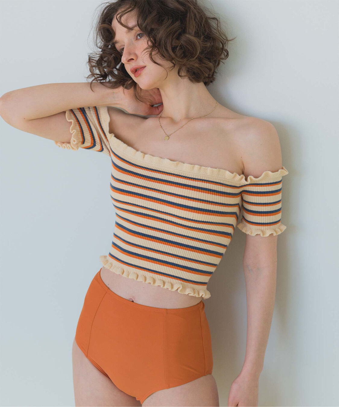 SEA DRESS「マルチカラーニットビキニ/水着」|ビキニ|オレンジ