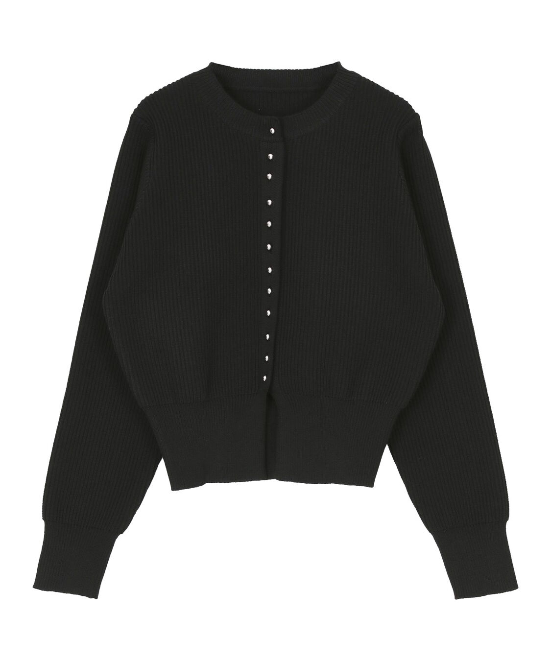 titivate「ミニシルバー釦デザインニットカーディガン」|ニット・セーター|