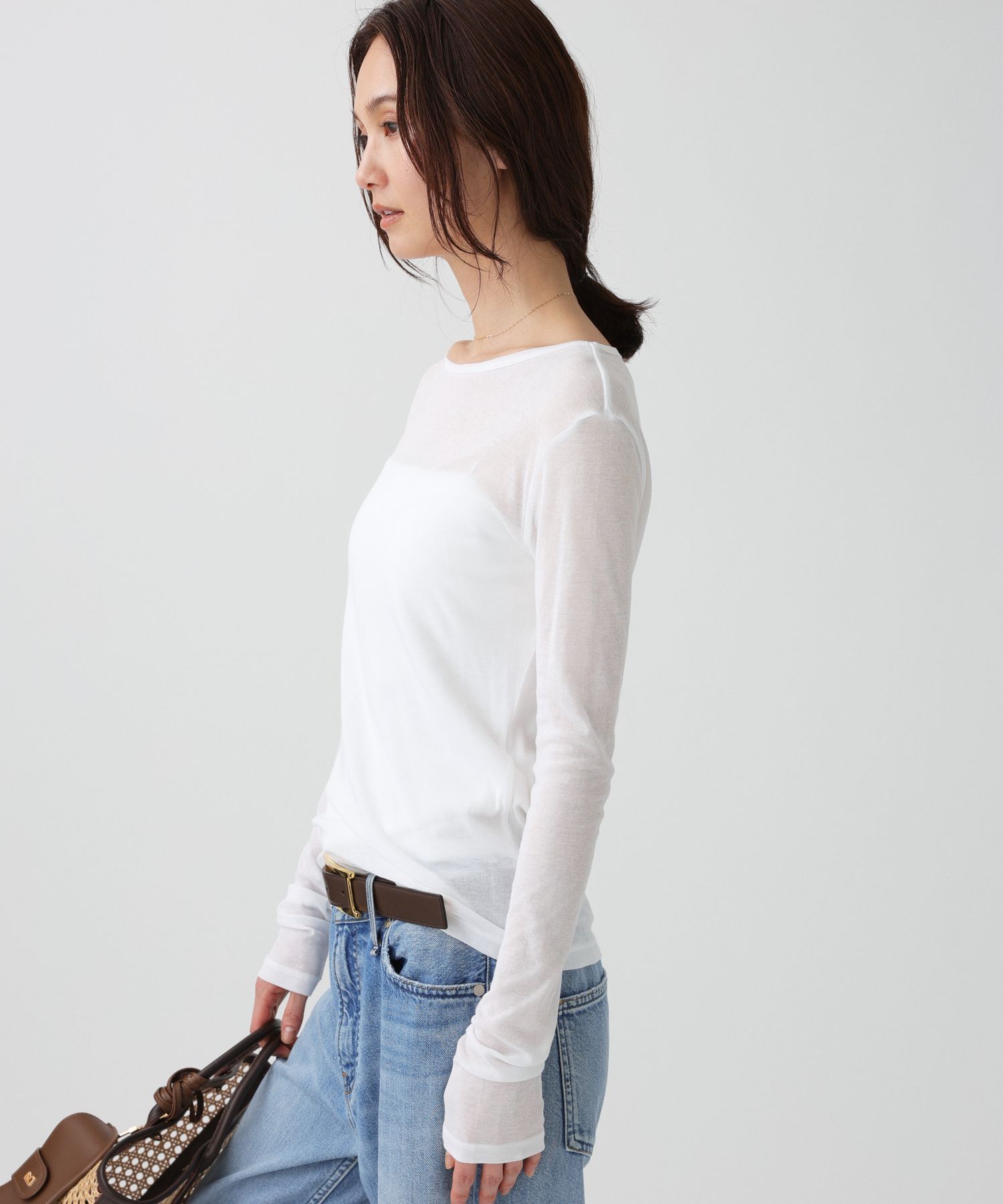 BABYLONE「シアーフライスクルーネックプルオーバー/マシンウォッシャブル」|Tシャツ・カットソー|