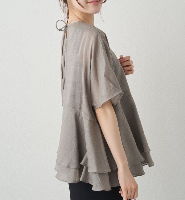  「【＠sein___000企画/リバイバル/新色】ラミー2枚重ねペプラムブラウス」|プルオーバー|