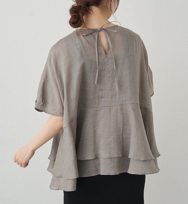  「【＠sein___000企画/リバイバル/新色】ラミー2枚重ねペプラムブラウス」|プルオーバー|