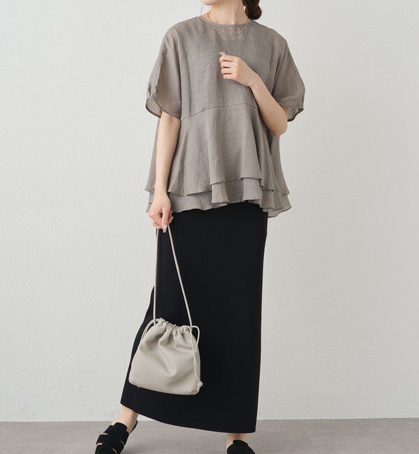  「【＠sein___000企画/リバイバル/新色】ラミー2枚重ねペプラムブラウス」|プルオーバー|