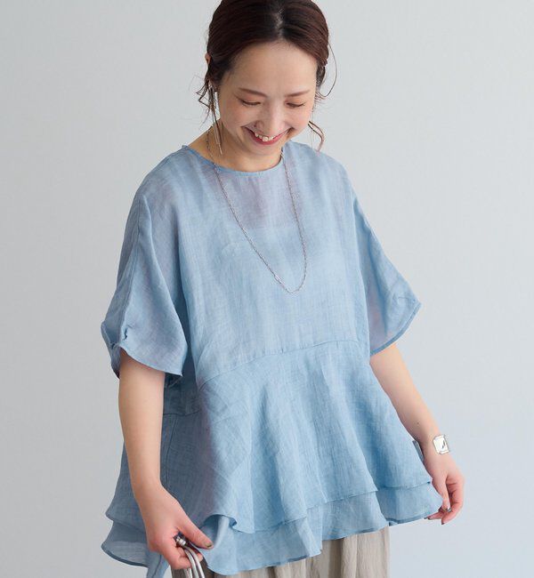  「【＠sein___000企画/リバイバル/新色】ラミー2枚重ねペプラムブラウス」|プルオーバー|