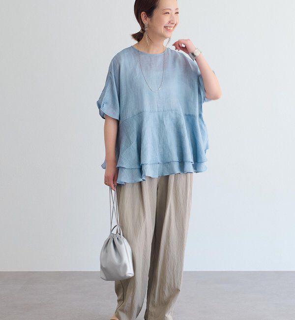  「【＠sein___000企画/リバイバル/新色】ラミー2枚重ねペプラムブラウス」|プルオーバー|