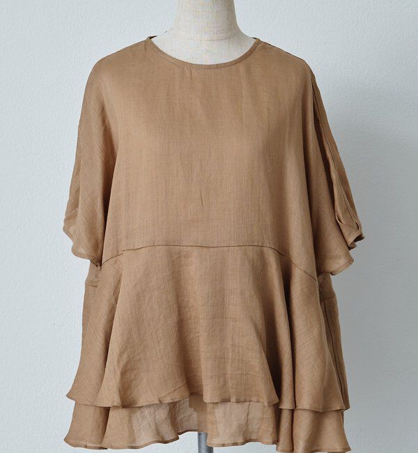  「【＠sein___000企画/リバイバル/新色】ラミー2枚重ねペプラムブラウス」|プルオーバー|