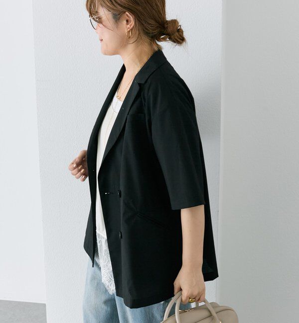  「【＠noricorico102】ハーフスリーブダブルデザインテーラードジャケット」|テーラードジャケット|