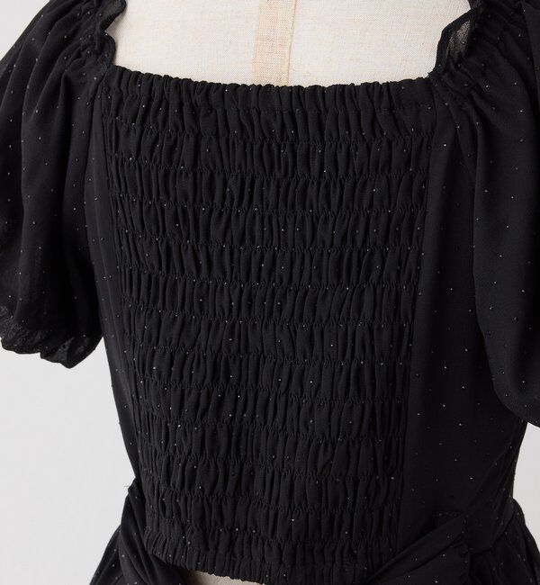  「【Black Ribbon Collection】バックリボンティアードワンピ」|ワンピース|