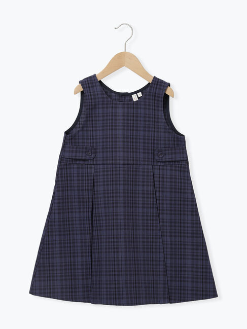 Samansa Mos2 Lagom「チェック柄ジャンバースカート」|スカート|ネイビー