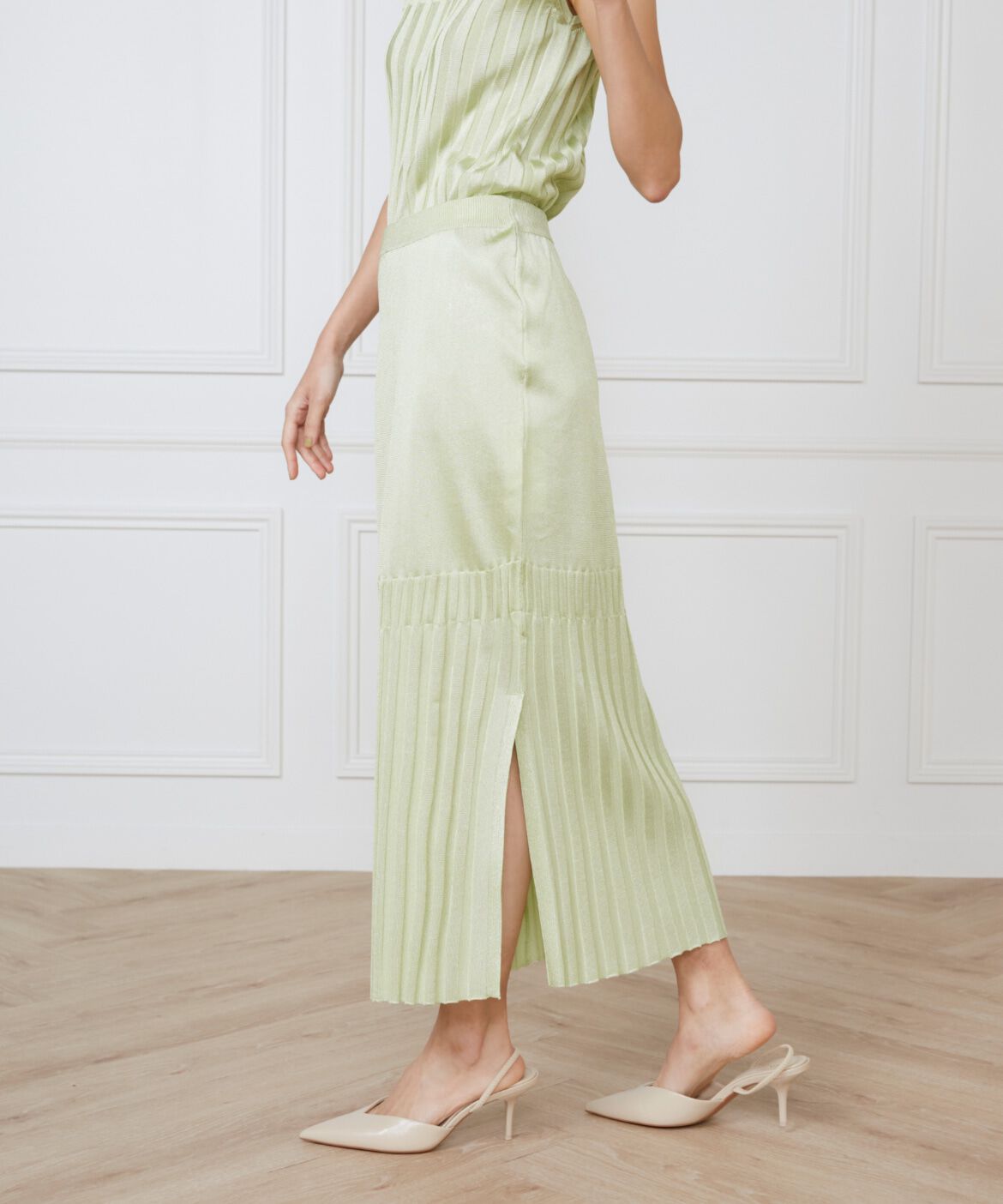 INED「シャイニーヤーンスカート《la veille by SUPERIOR CLOSET》」|タイト|