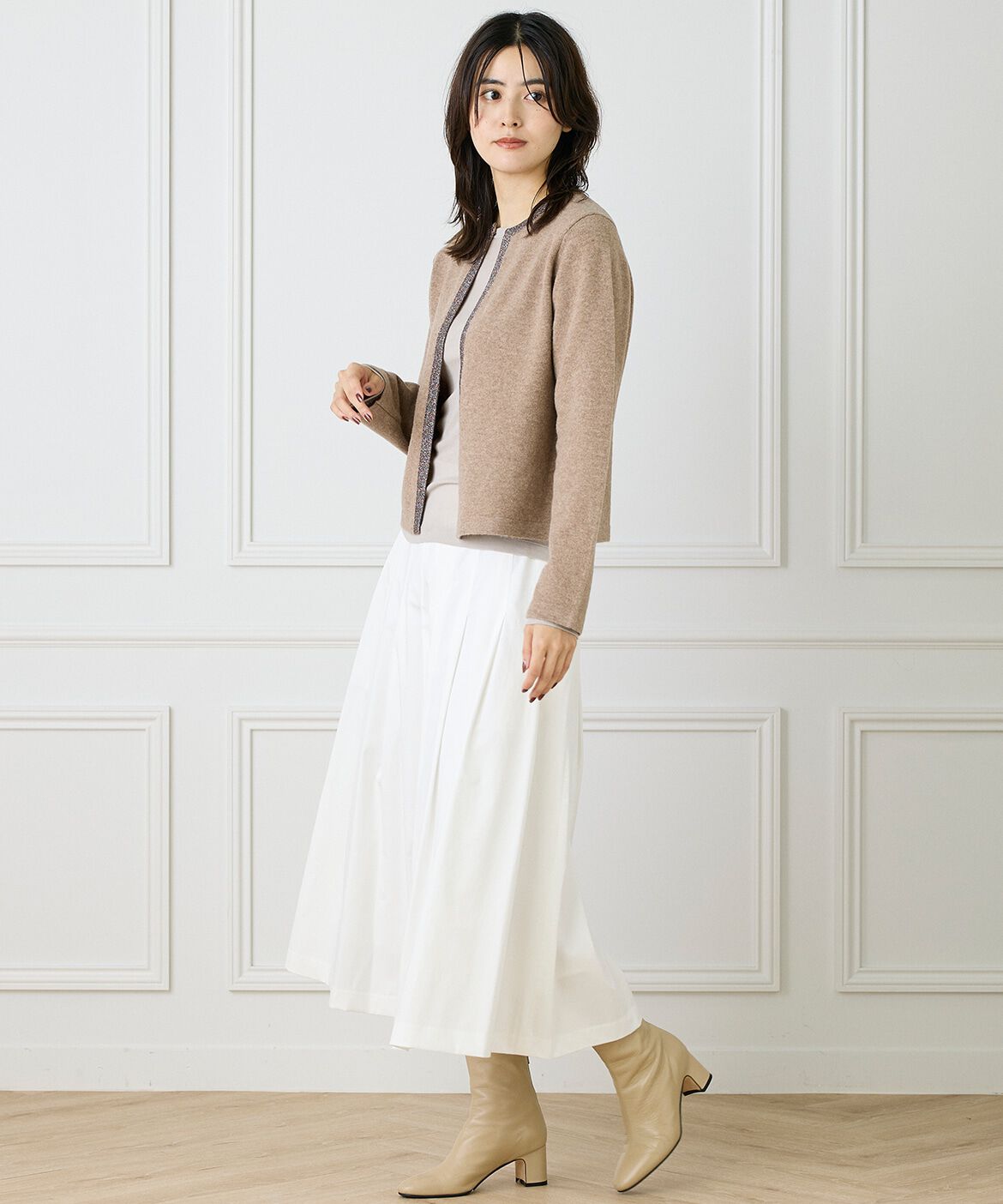 INED「クルーネックカーディガン」|カーディガン|