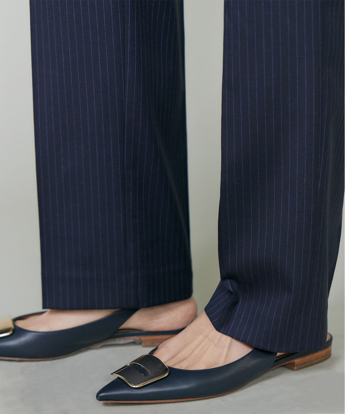 INED「シルクウールストライプセンタープレスパンツ」|その他|