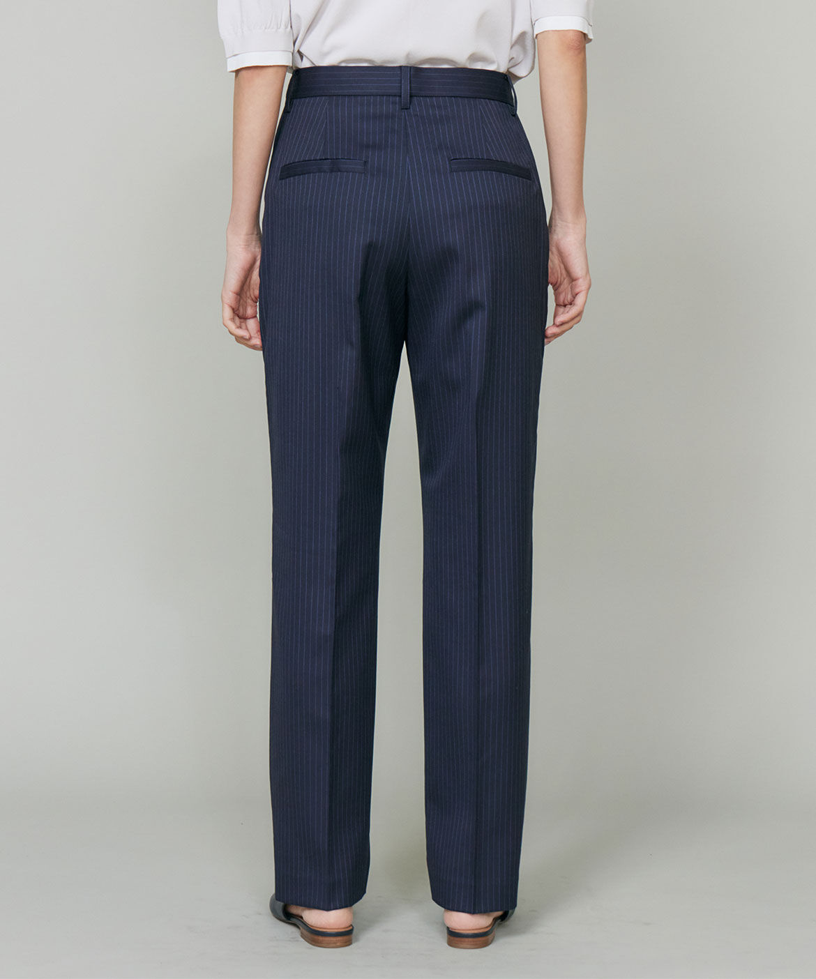 INED「シルクウールストライプセンタープレスパンツ」|その他|