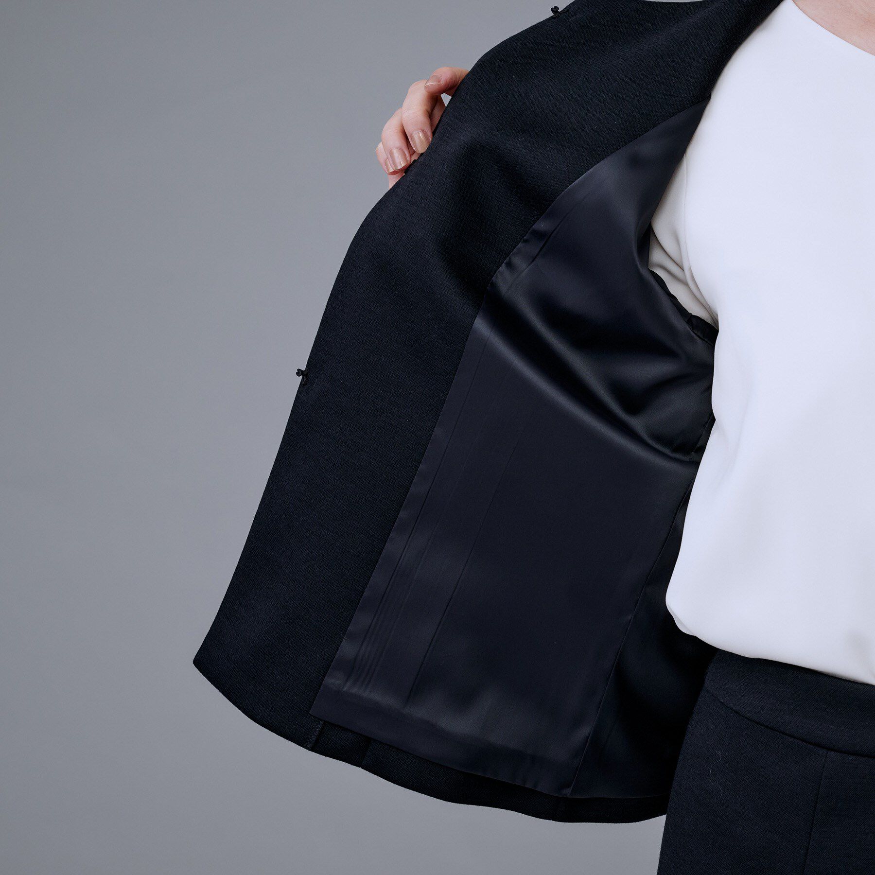 UNTITLED「【洗えるスーツ/ストレッチ】ウール混ジャージ ノーカラージャケット」|ノーカラージャケット|