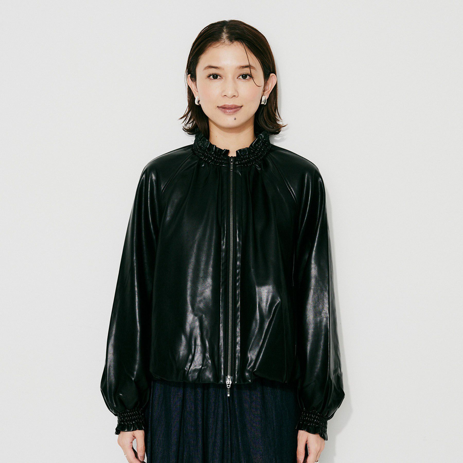 UNTITLED「【MARILYN MOON】ソフトレザー調ブルゾン」|ブルゾン・スタジャン|