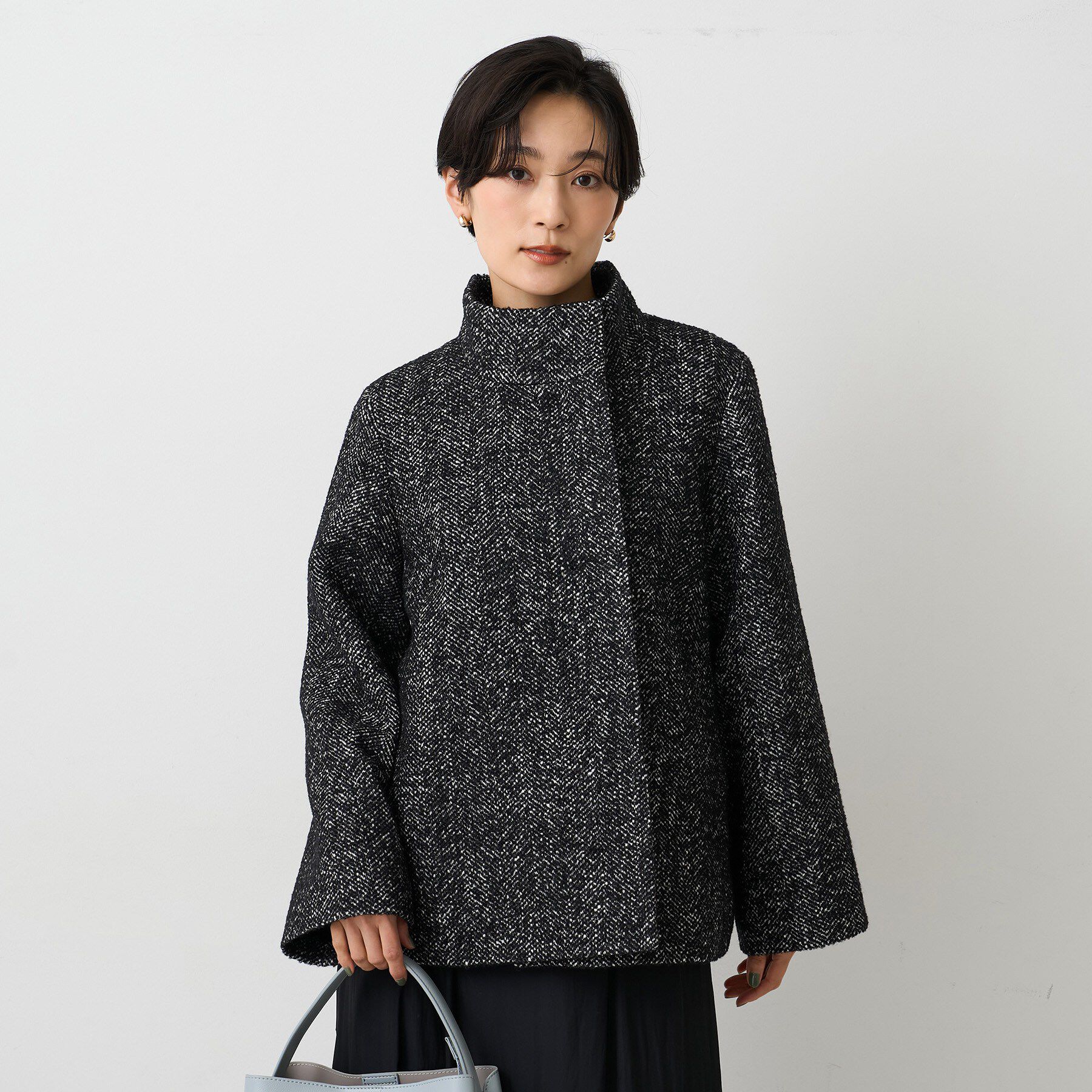 UNTITLED「【ツイード風/スタンドカラー】ファンシーヘリンボンコート」|その他|