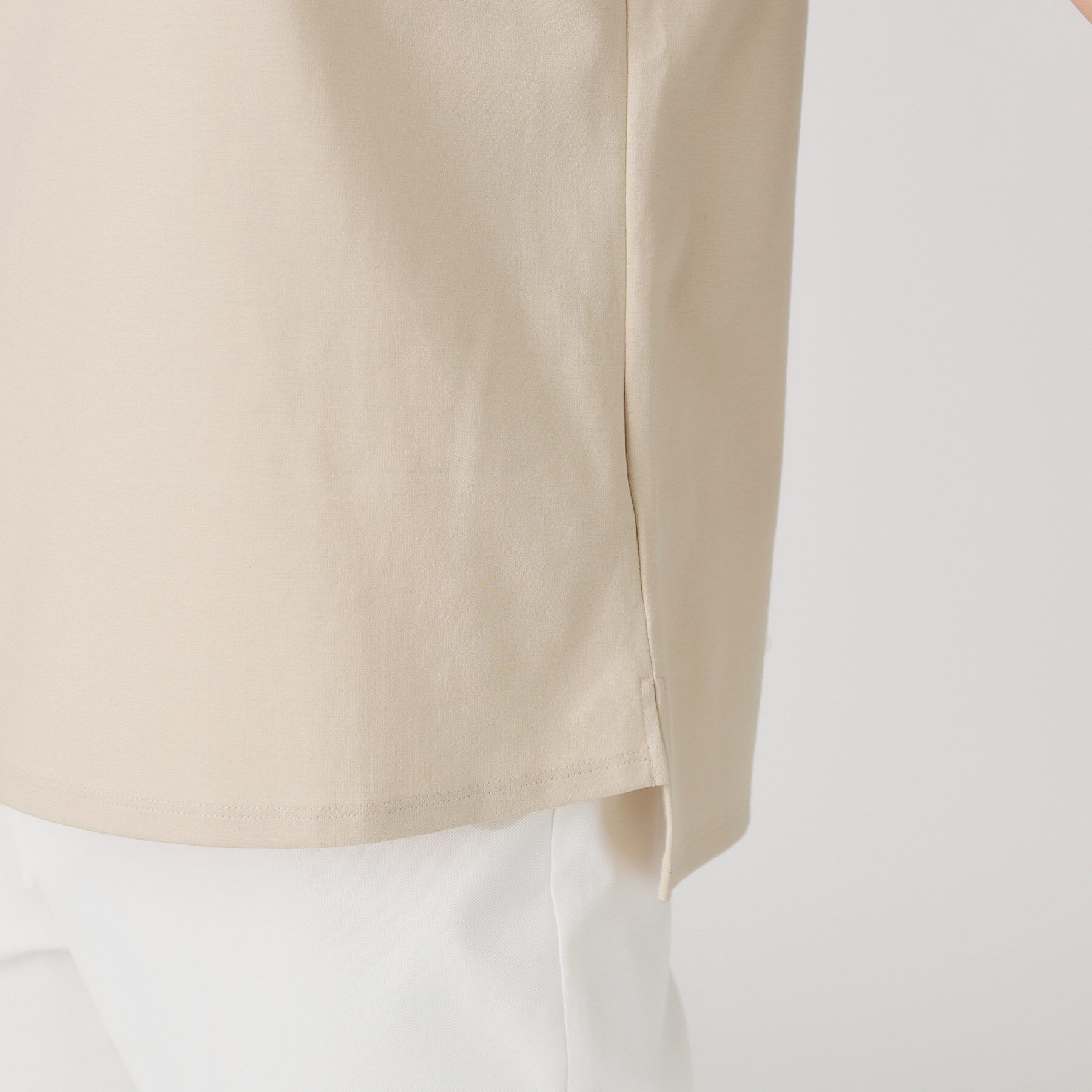 COUP DE CHANCE「【手洗い可／日本製】異素材組合せのジャージトップス」|Tシャツ・カットソー|