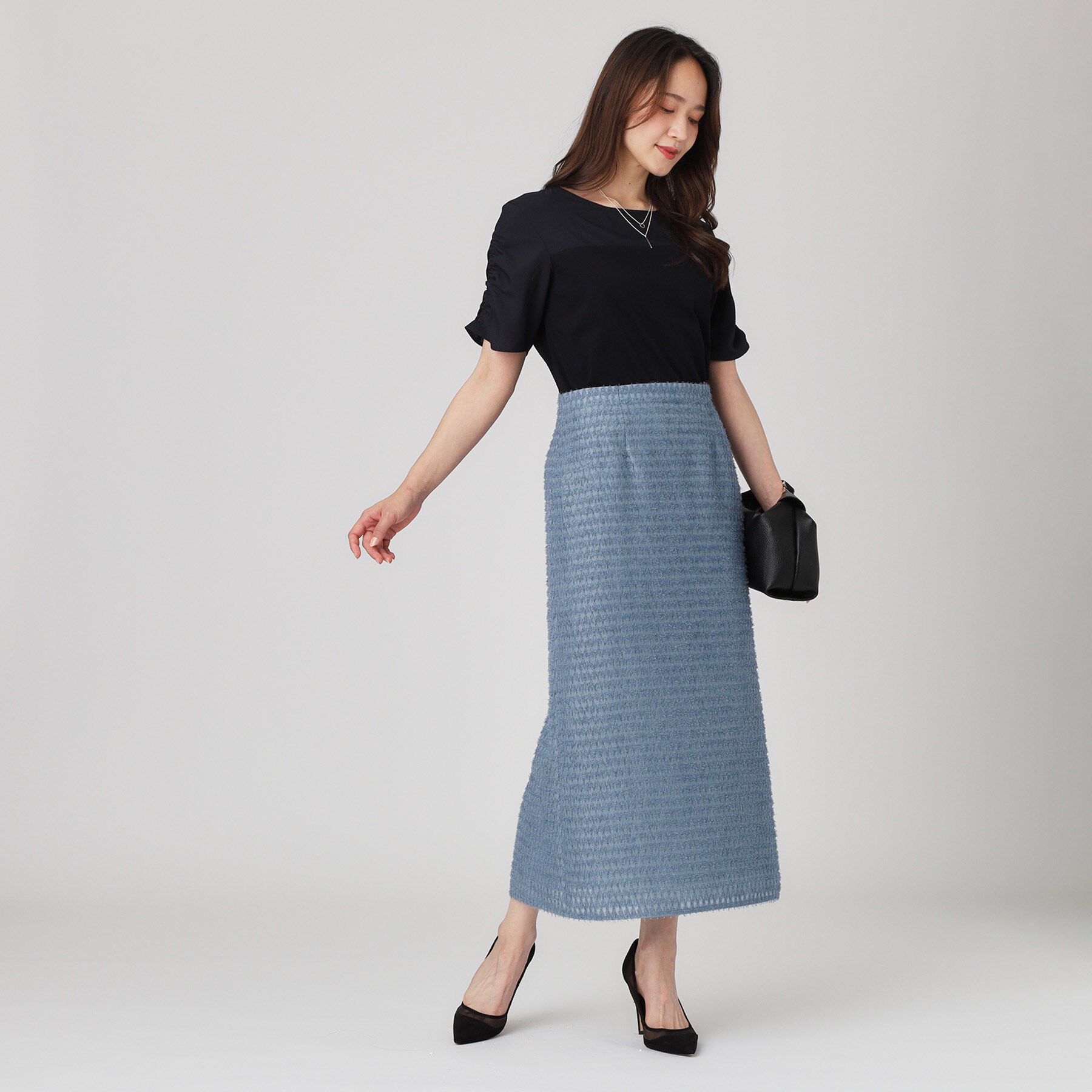 COUP DE CHANCE「【手洗い可／日本製】異素材組合せのジャージトップス」|Tシャツ・カットソー|