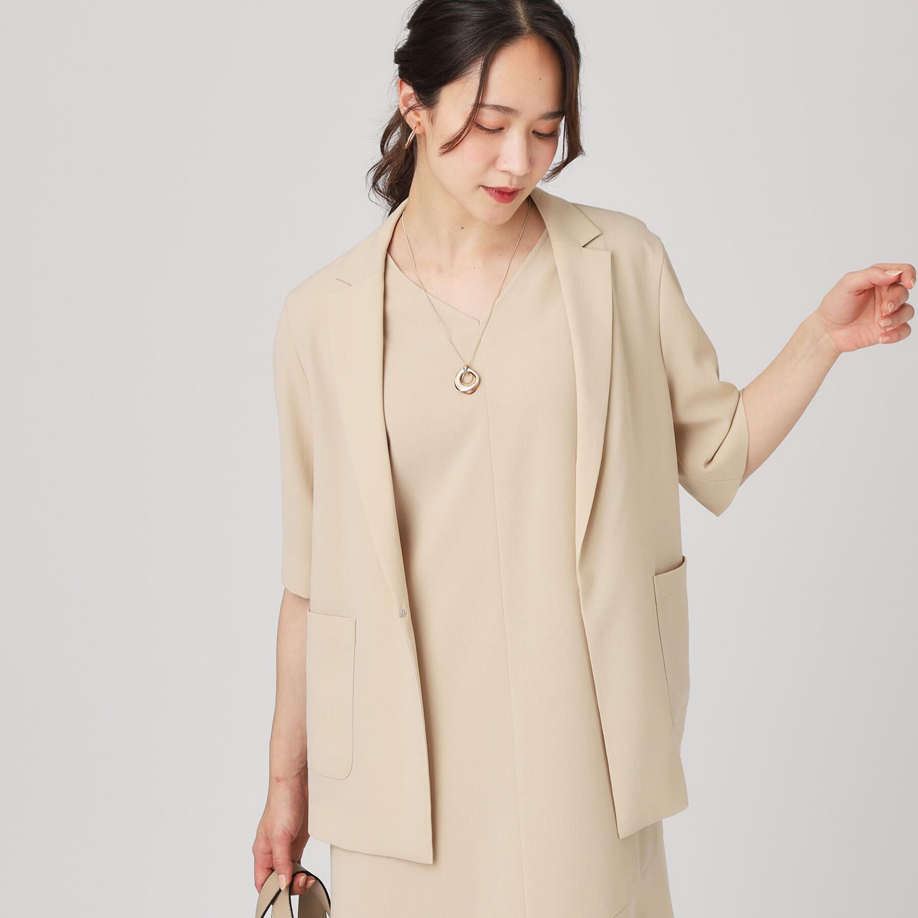 COUP DE CHANCE「【手洗い可／日本製】五分袖ジャケット」|テーラードジャケット|