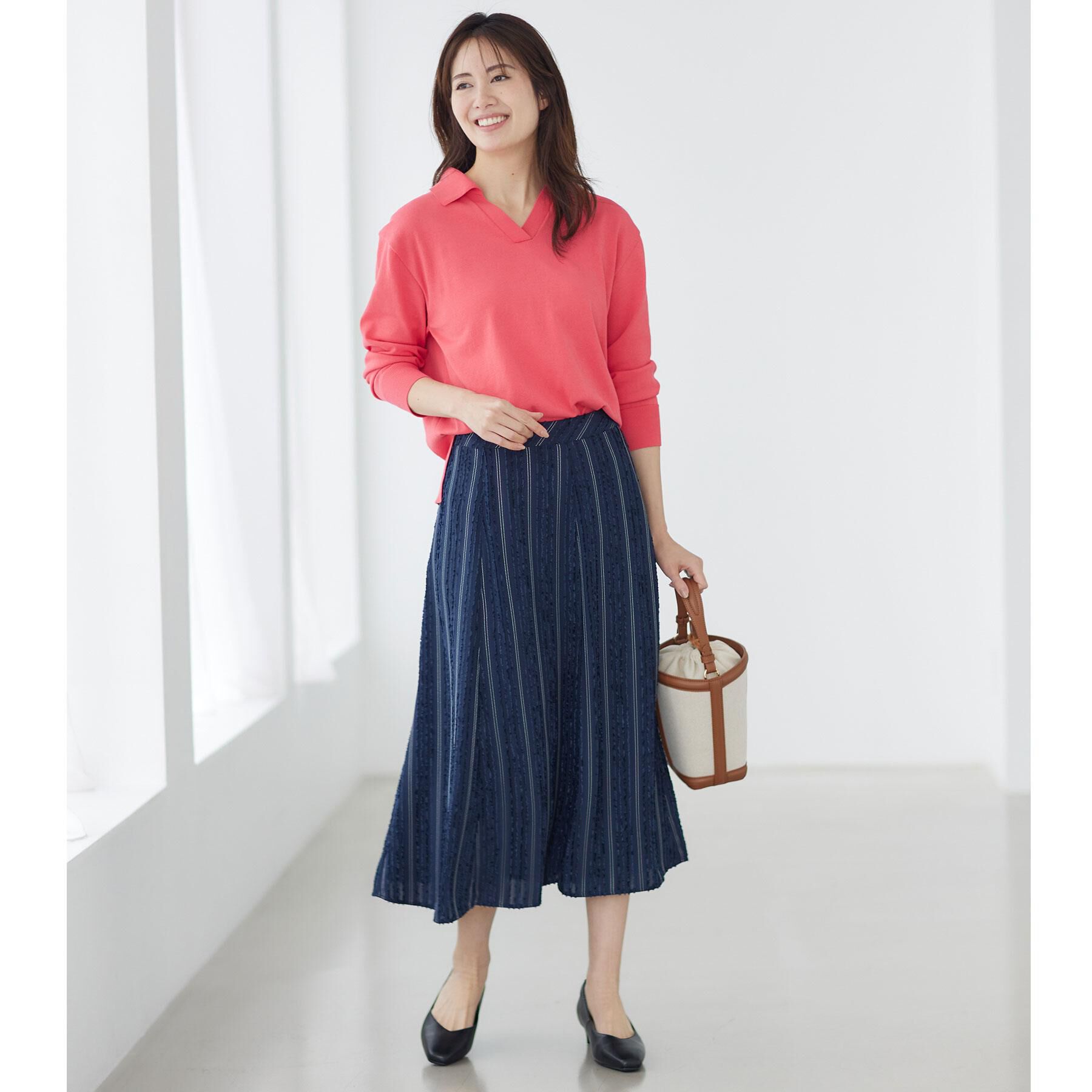 Reflect「【セットアップ可】ストライプ柄ジャカードスカート」|スカート|