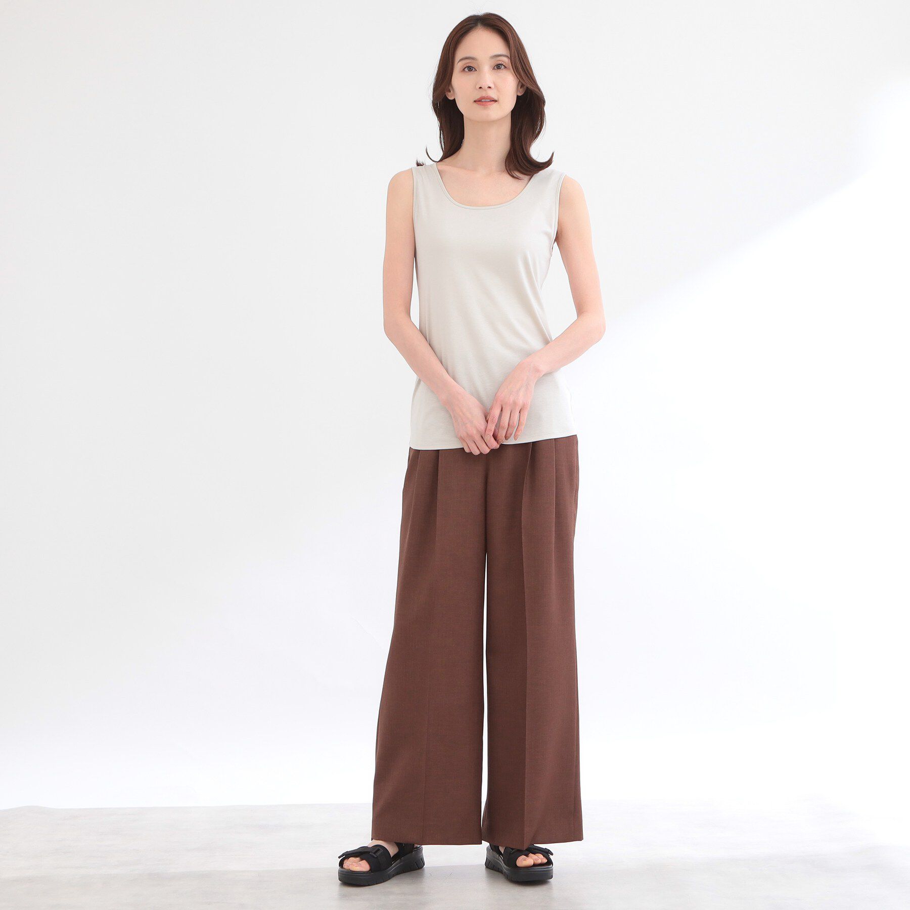 Reflect「ラウンドネックカットソータンクトップ」|キャミソール|