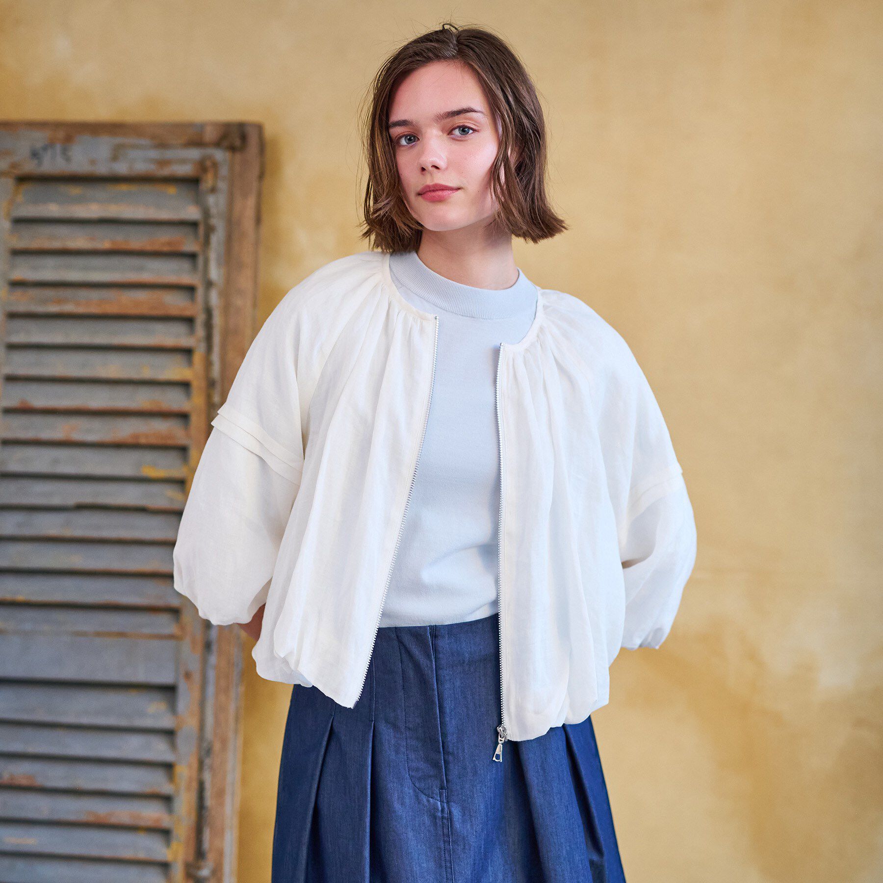 DRESSTERIOR「【洗える/リネン100％】ウォッシャブルペーパーリネンブルゾン」|ブルゾン・スタジャン|