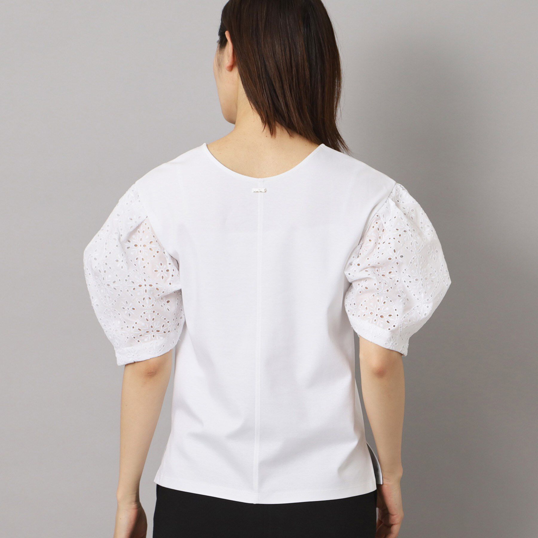 DRESSTERIOR「【接触冷感/UVカット】レーススリーブカットソー」|Tシャツ・カットソー|