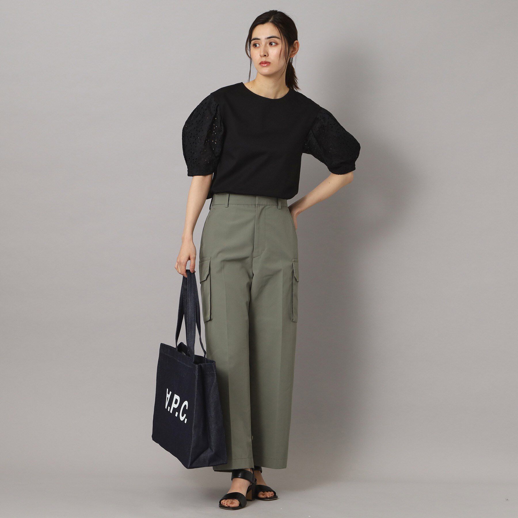 DRESSTERIOR「【接触冷感/UVカット】レーススリーブカットソー」|Tシャツ・カットソー|