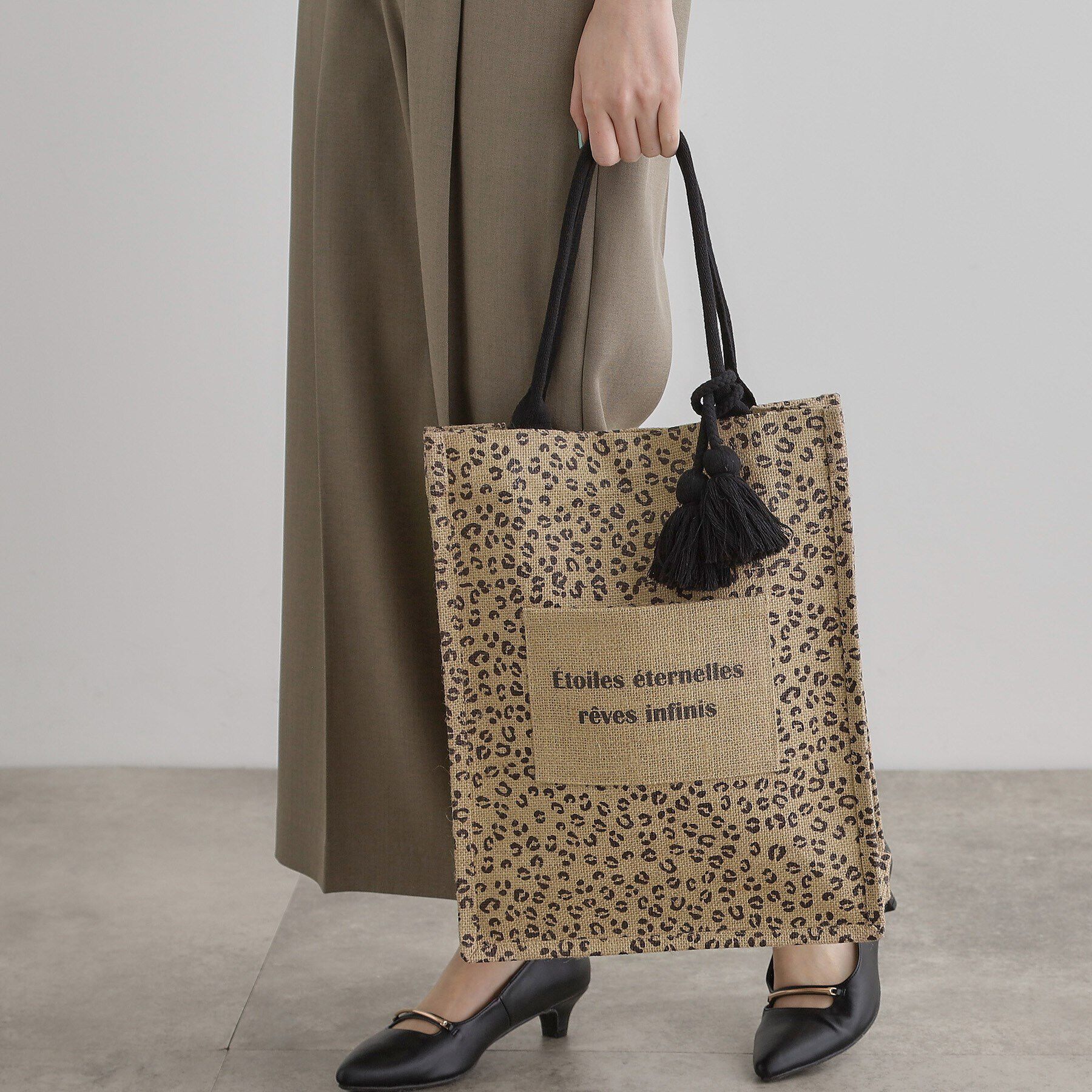 grove「タテA4ジュートタッセルトート」|トートバッグ|モカブラウン(742