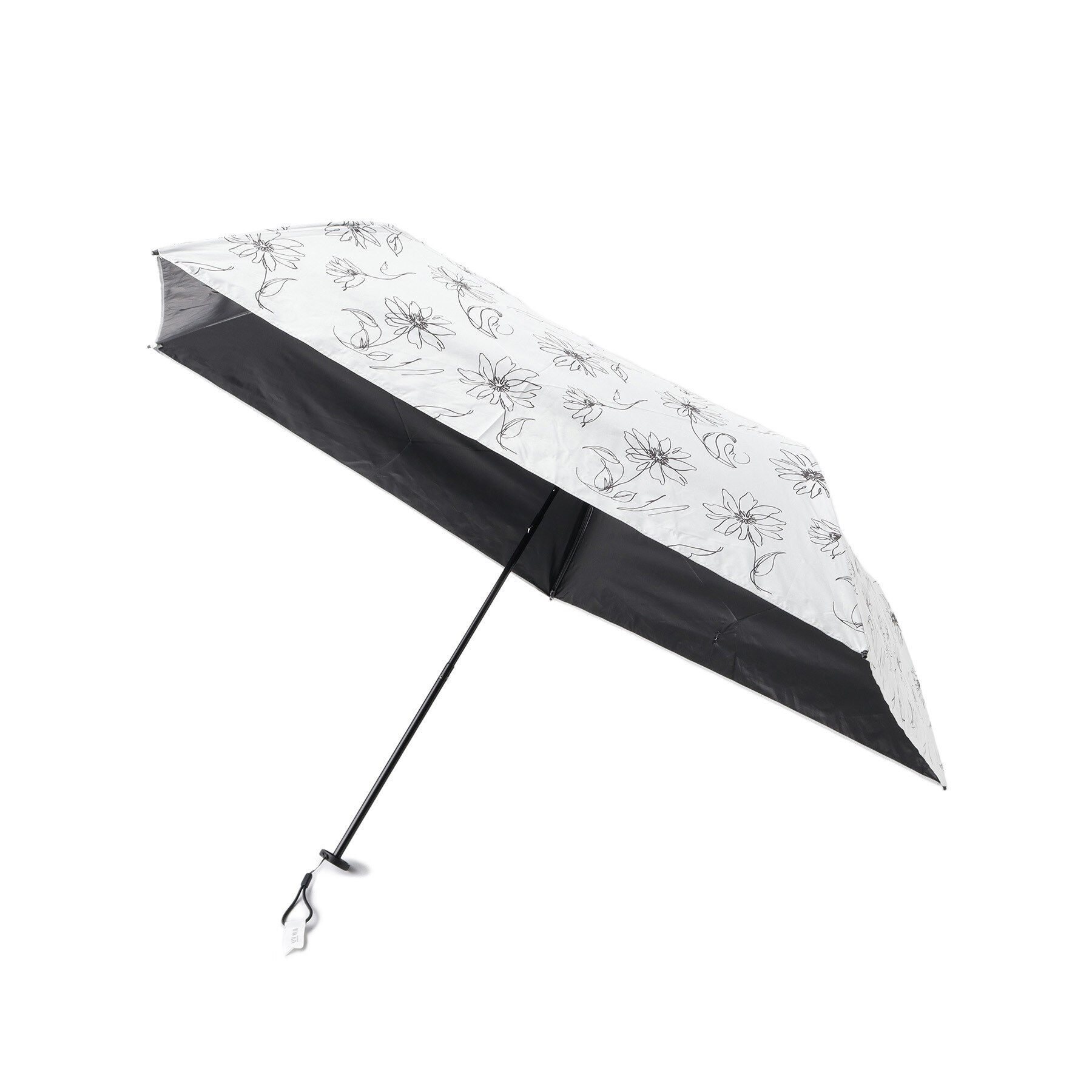 grove「【晴雨兼用】PUスーパーライト ／ ラインフラワー ミニ」|傘|ホワイト(001)