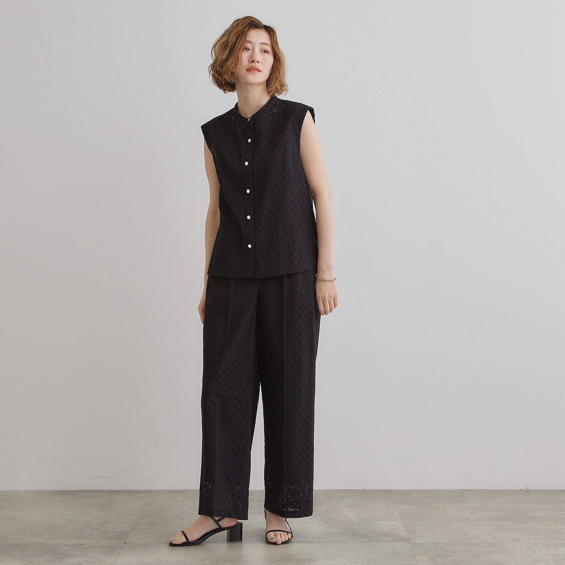 grove「【レースの透け感が軽やか】エンブロイダリーレースワイドパンツ」|その他|